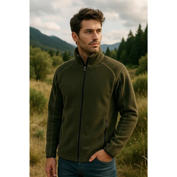 Kuhl Other - Kuhl Alfpaca Kashmira Full Zip Jacket Men’s Small Olive Brown Fleece Lined